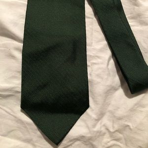 100% Silk Handmade Polo Tie Solid Green